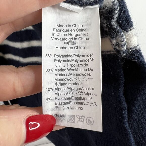 Madewell Sz S Cardigan Sweater Cozy Walker Striped Wool Alpaca Blend Nautical - Picture 7 of 11